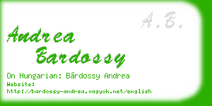 andrea bardossy business card